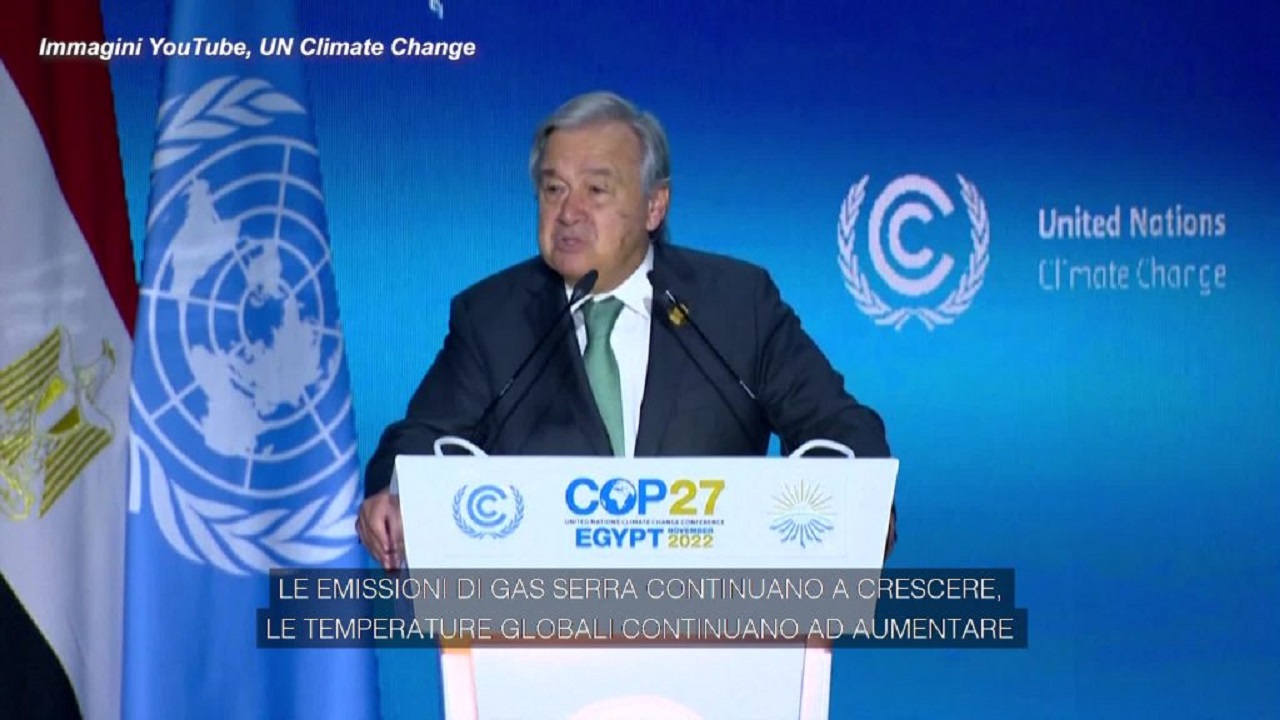 Cop26, l'intervento di Guterres