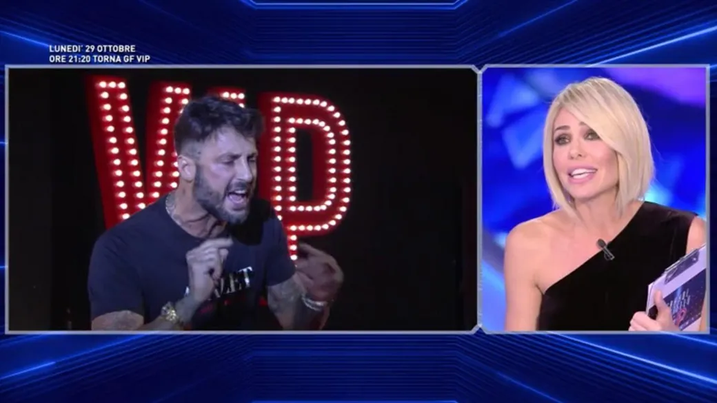 Ilary Blasi e Fabrizio Corona al Grande Fratello Vip