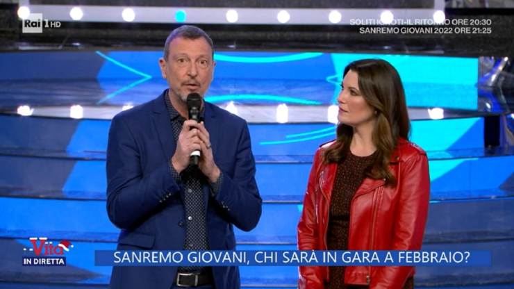 amadeus collegamento la vita in diretta