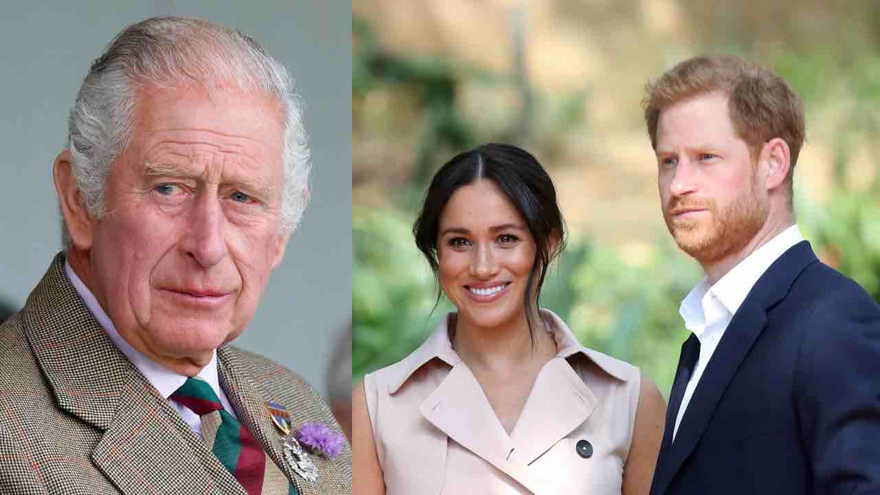 Re Carlo, Harry e Meghan (fonte: web source)