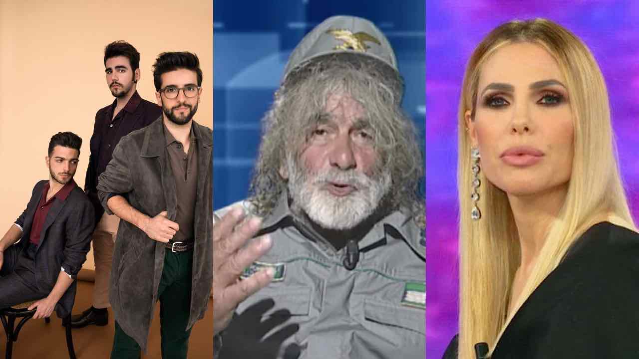 Il Volo, Mauro Corona e Ilary Blasi (foto web)