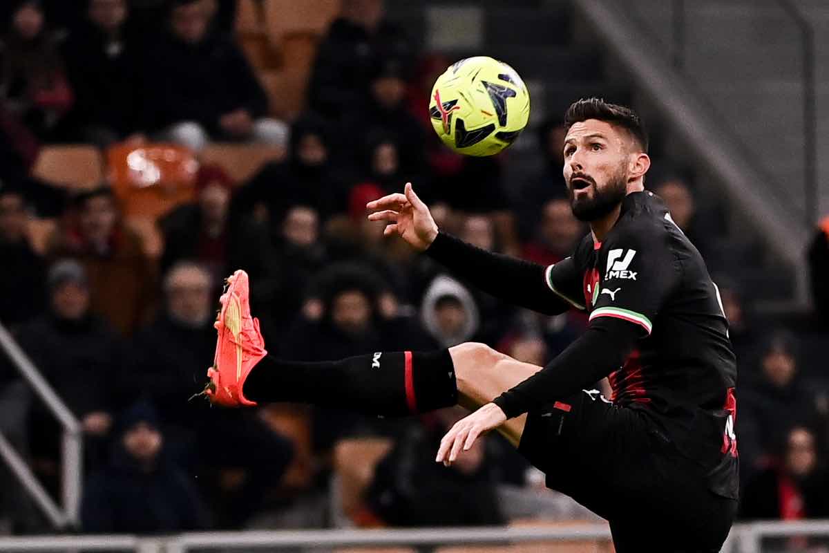 Giroud in campo in Coppa Italia