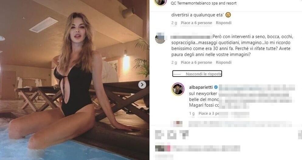 Alba Parietti in costume newsby