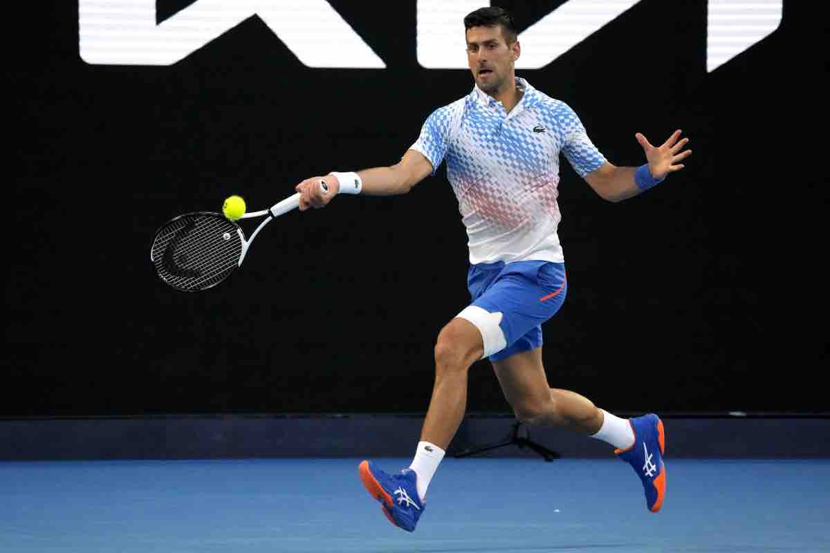 Novak Djokovic durante la partita