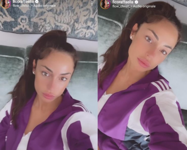raffaella fico tuta capelli lisci