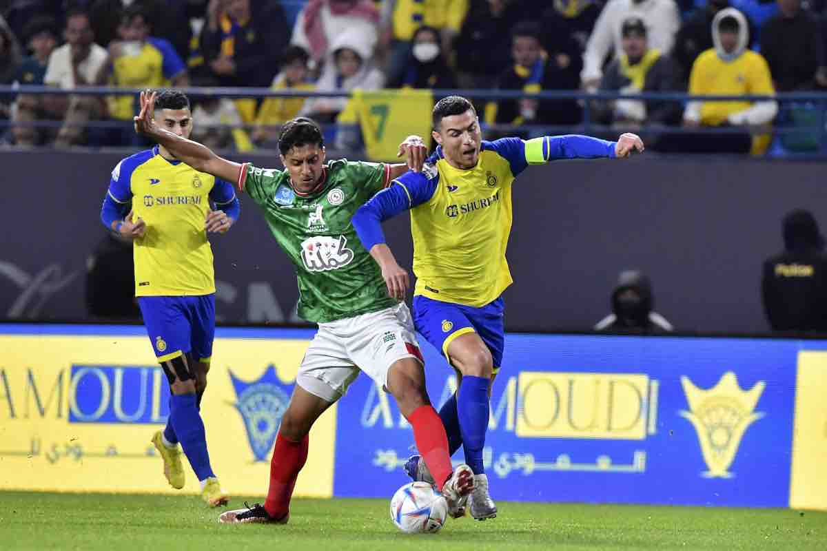 Cristiano Ronaldo in campo con l'Al-Nassr