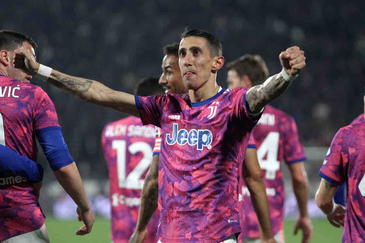 Angel Di Maria esulta con la Juventus