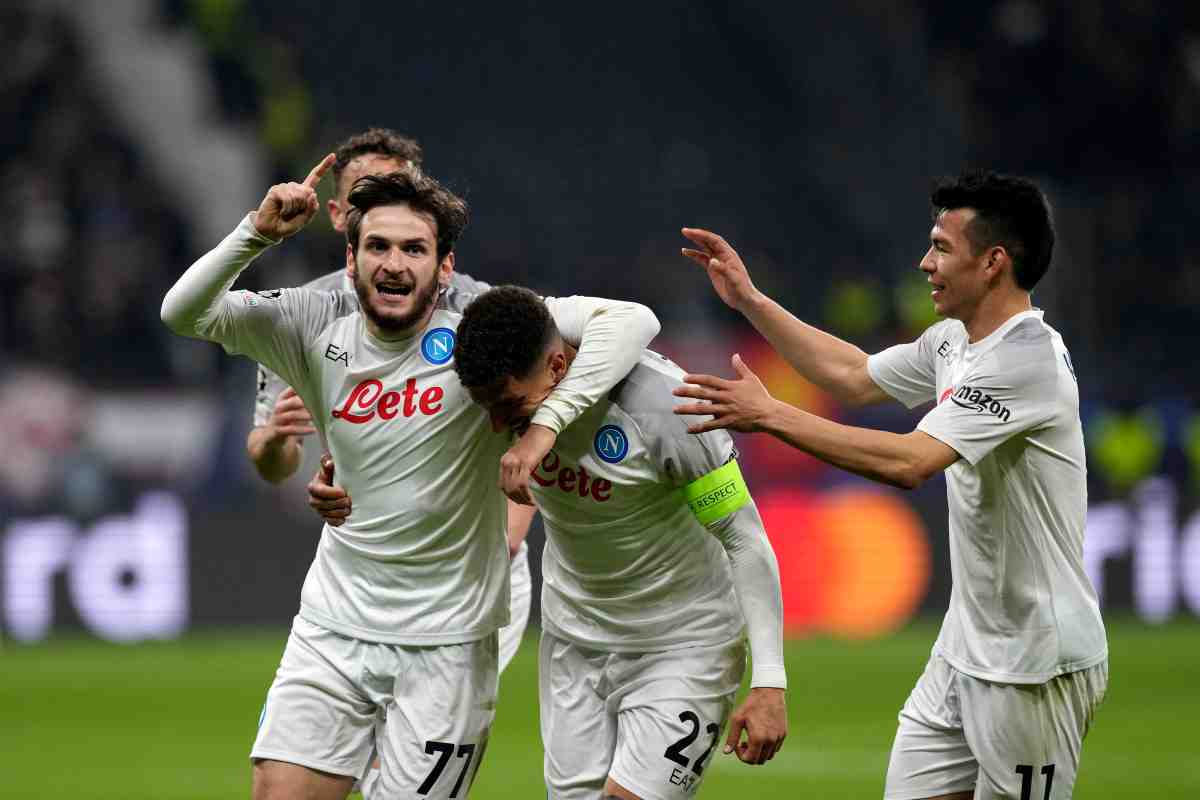 Napoli giocatori esultano