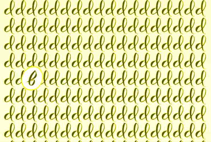 Test visivo difficilissimo, trova la lettera diversa in meno di 6 secondi: scopri se sei un genio