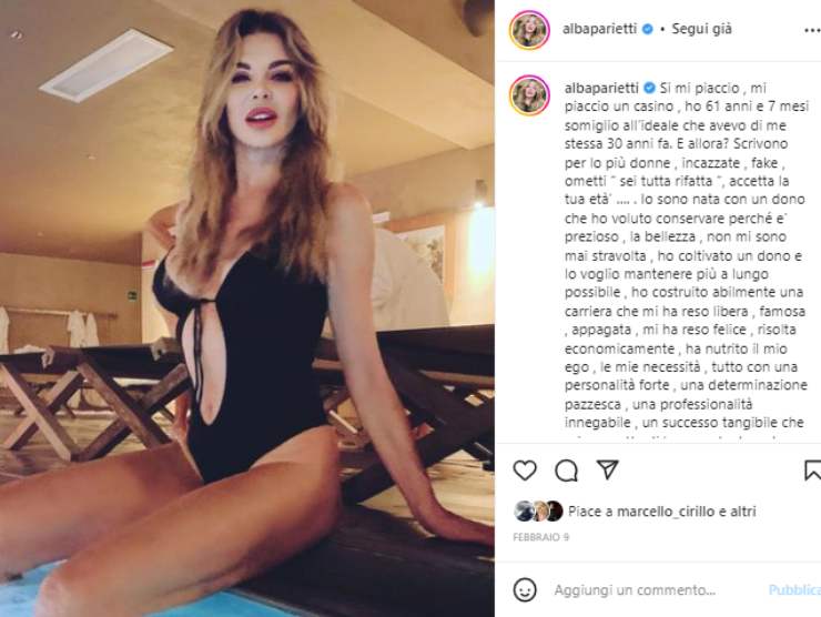Il post della showgirl
