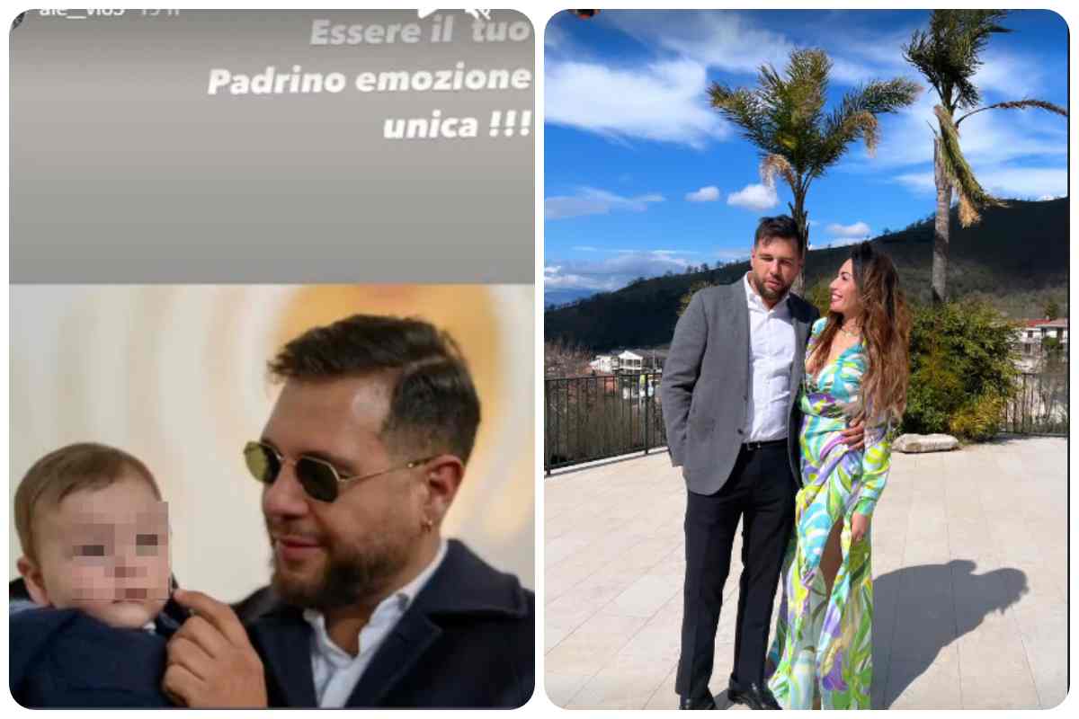 Alessandro Vicinanza ed Ida Platano look battesimo