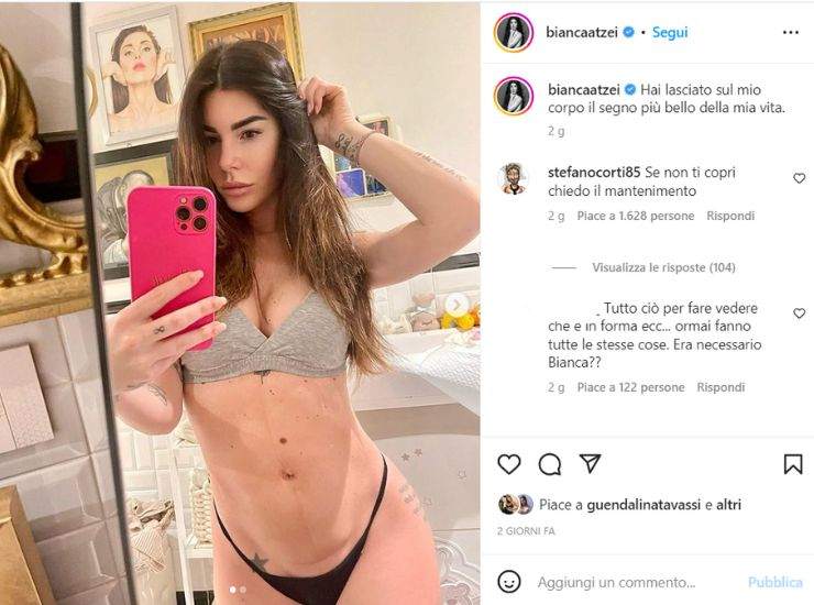 Bianca Atzei in intimo