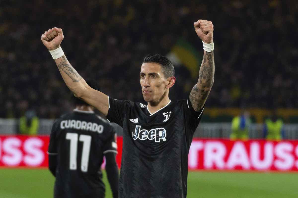 Di Maria esulta con la Juventus