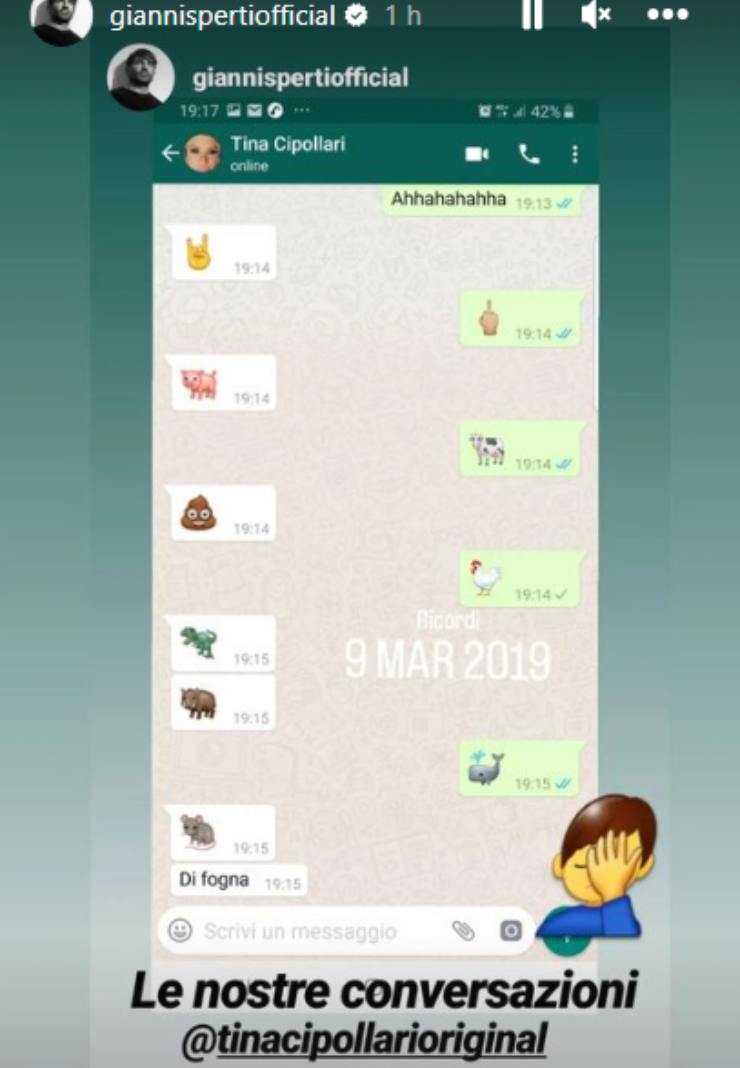 gianni, la chat con Tina