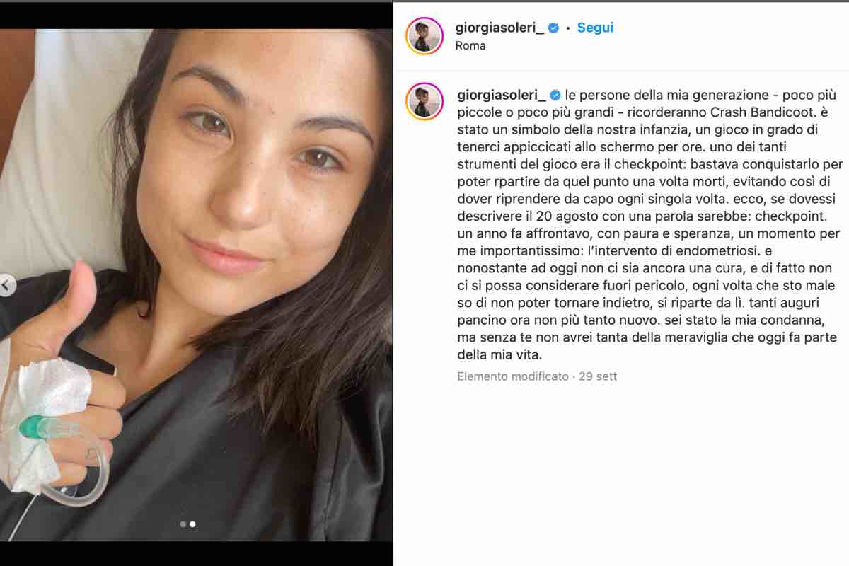 Giorgia Soleri malata