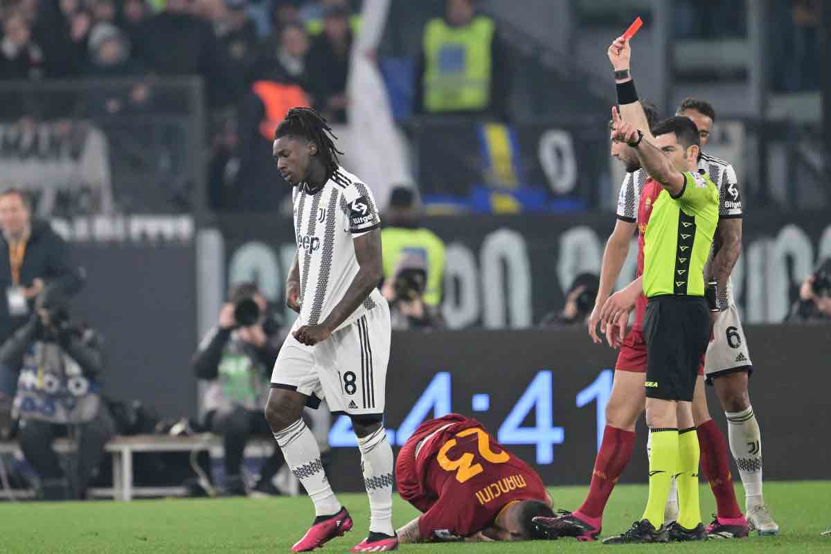 Kean espulso durante Roma-Juventus