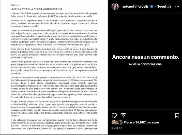 Lettera mamma di Antonella Fiordelisi