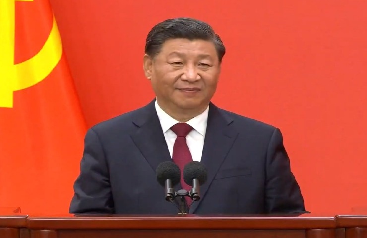 Xi Jinping durante una conferenza stampa