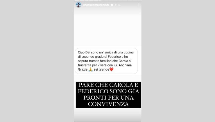 federico carola vivono insieme