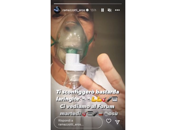 eros ramazzotti ha la laringite