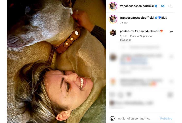 francesca pascale con il cane