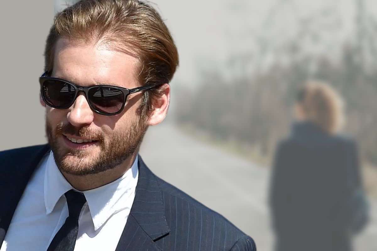 tomaso trussardi con una donna