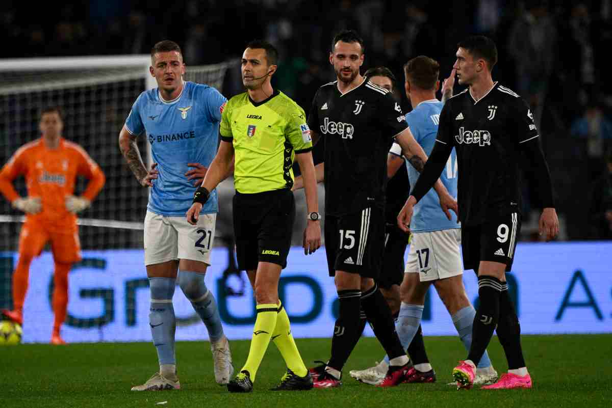 Di Bello con Milinkovic-Savic, Gatti e Vlahovic