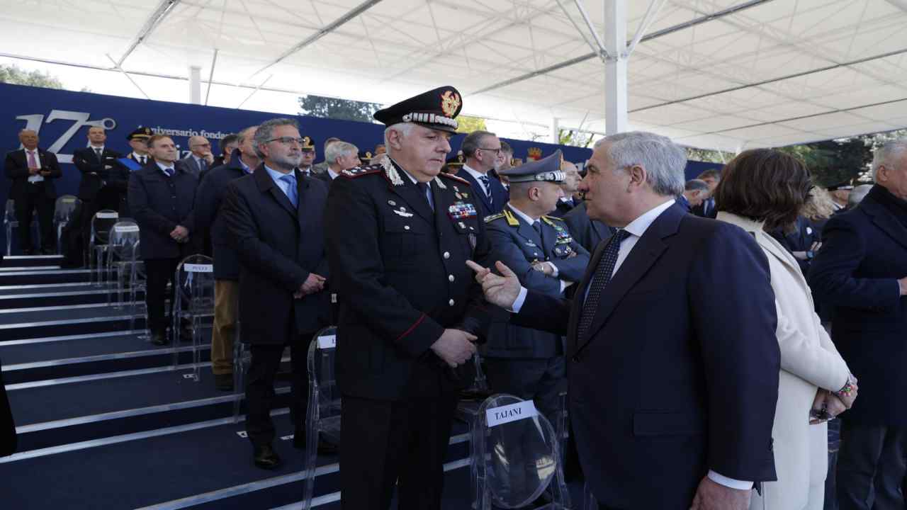 Il Ministro degli Esteri italiano, Antonio Tajani, partecipa alla celebrazione per i 171 anni della Polizia di Stato a Roma