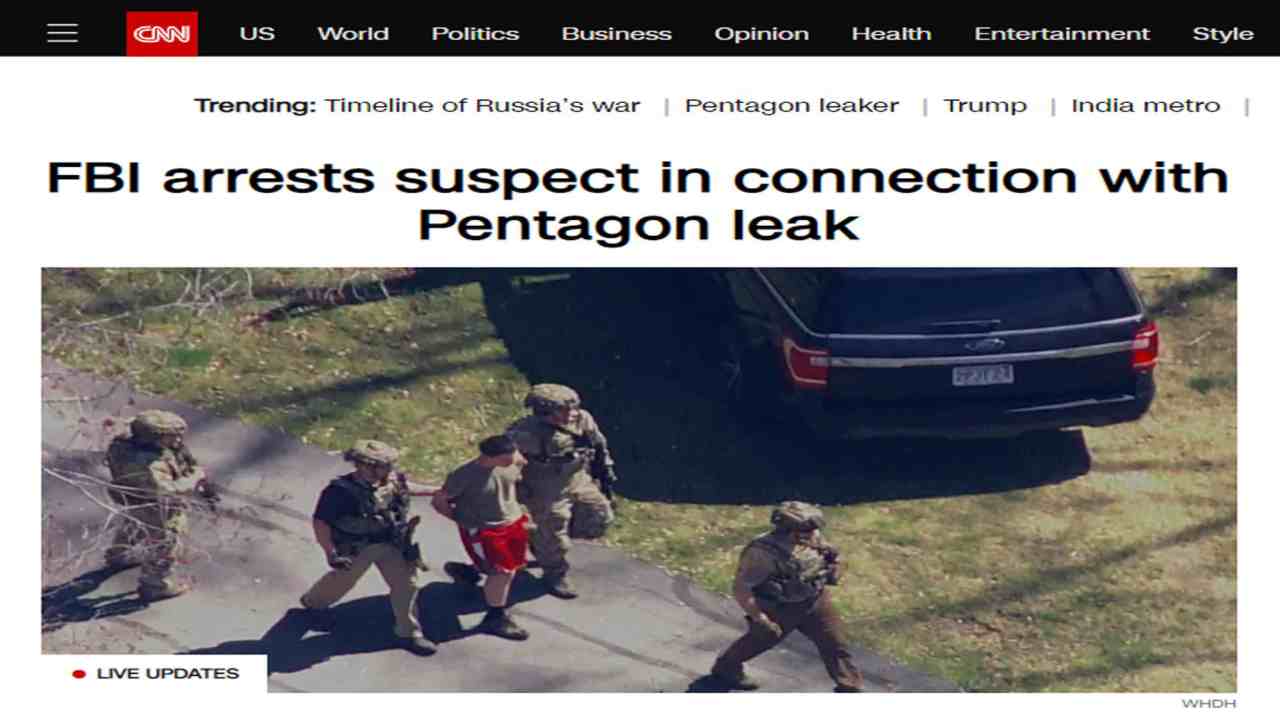 Immagini in diretta CNN dell'arresto di Jack Teixeira da parte della FBI