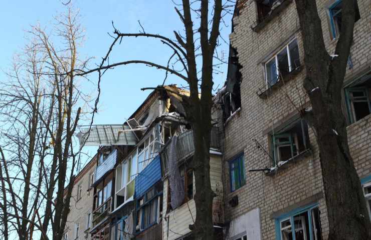 Edifici bombardati in Ucraina