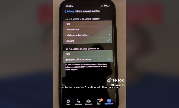 whatsapp impostazione invisibile