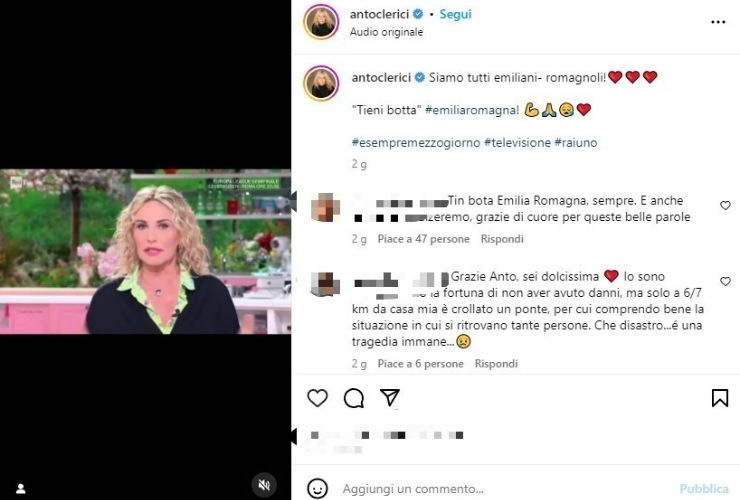 Antonella Clerici crollo emotivo