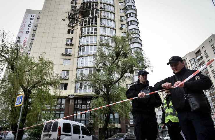 Edificio danneggiato a Kiev