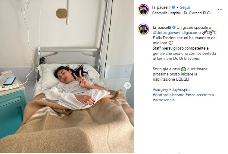 Giulia Pauselli in ospedale