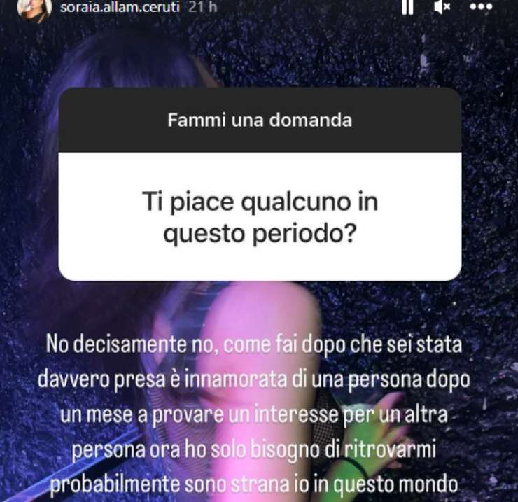 soraia ceruti risposta dopo relazione