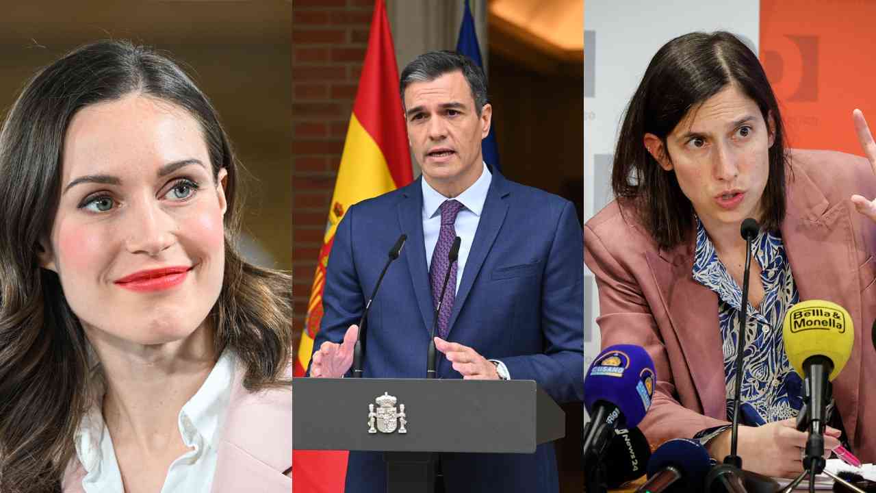 Tre volti della sinistra europea: Sanna Marin, Pedro Sanchez ed Elly Schlein