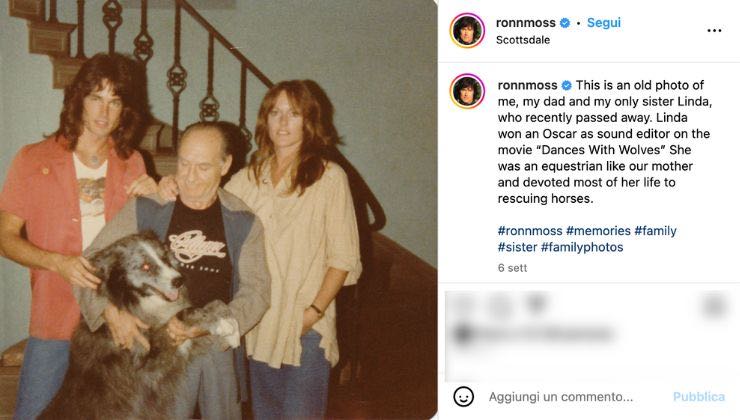 ronn moss annuncia la morte della sorella