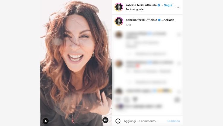 sabrina ferilli e il post instagram