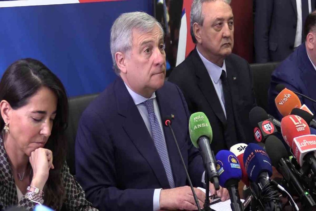 Conferenza stampa di Forza Italia nella sede del partito