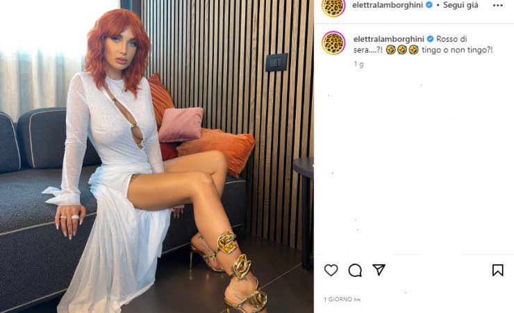 elettra lamborghini capelli rossi