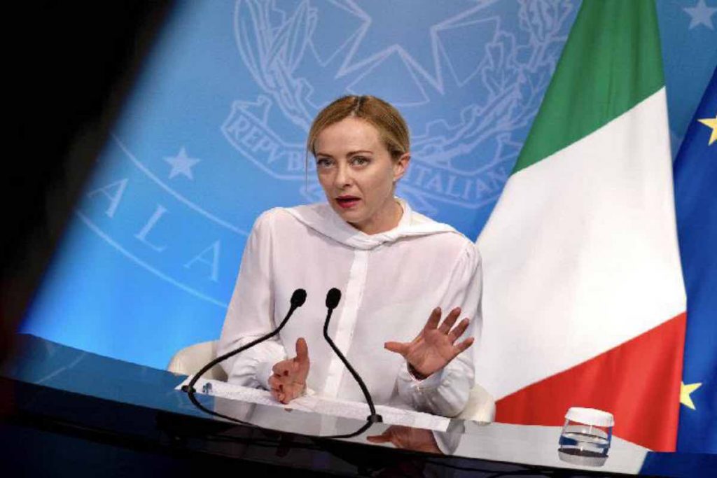 Il presidente del Consiglio Giorgia Meloni