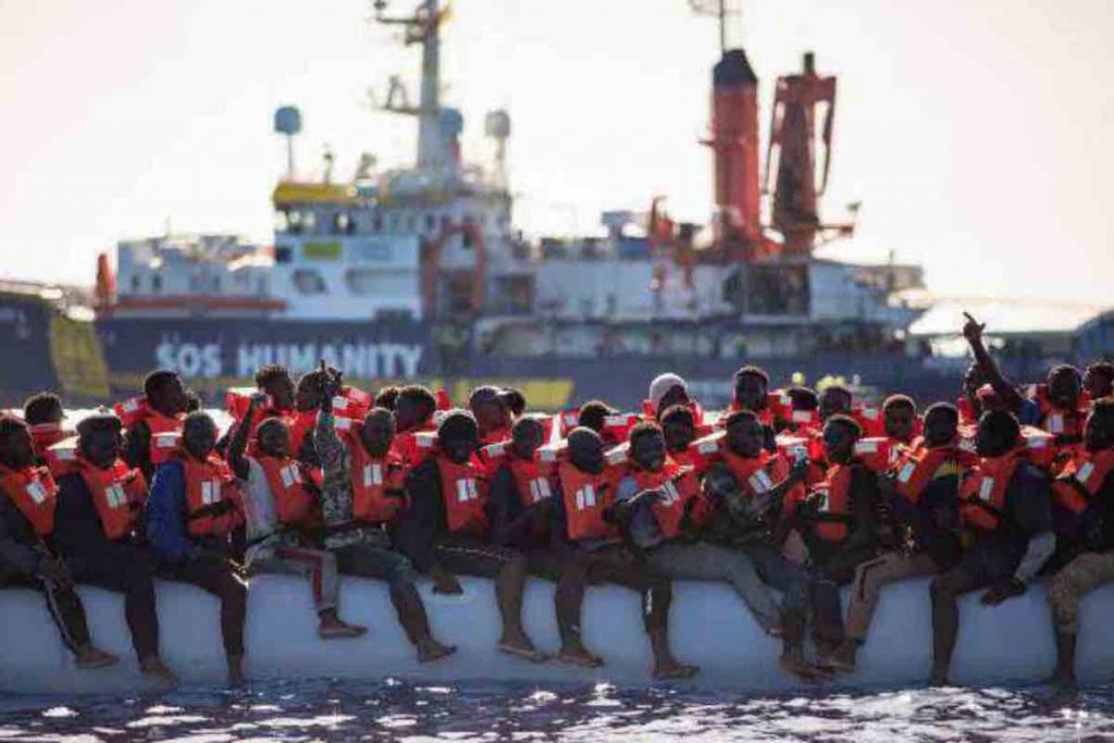 Sbarco di un gruppo di migranti