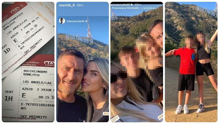 Totti con i figli e Noemi