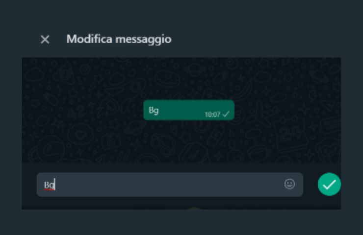 modifica messaggio