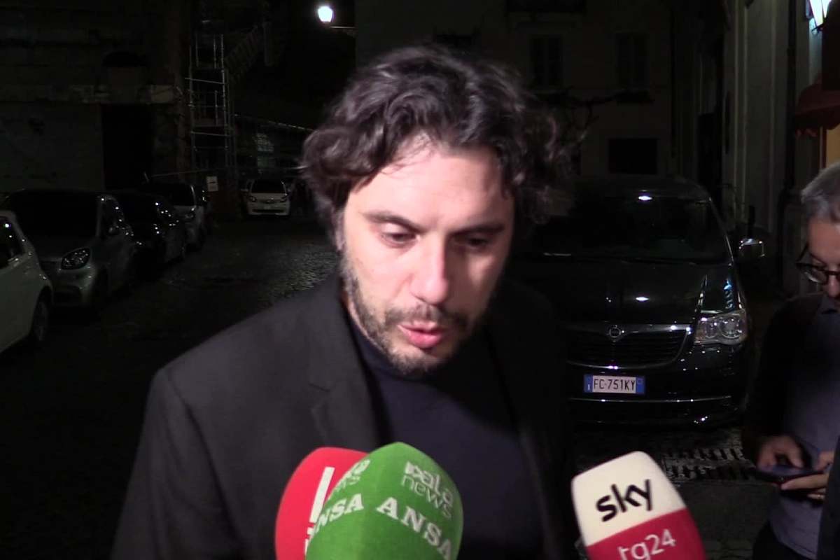 Francesco Silvestri a Roma dopo l'incontro con Beppe Grillo