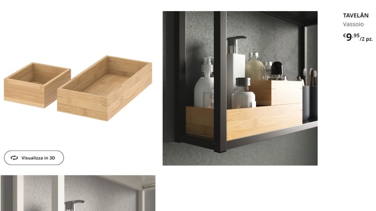 ikea porta oggetti legno bagno scatola