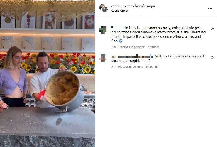 Chiara Ferragni con pasticcere francese