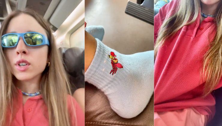 angelina mango mostra il suo outfit