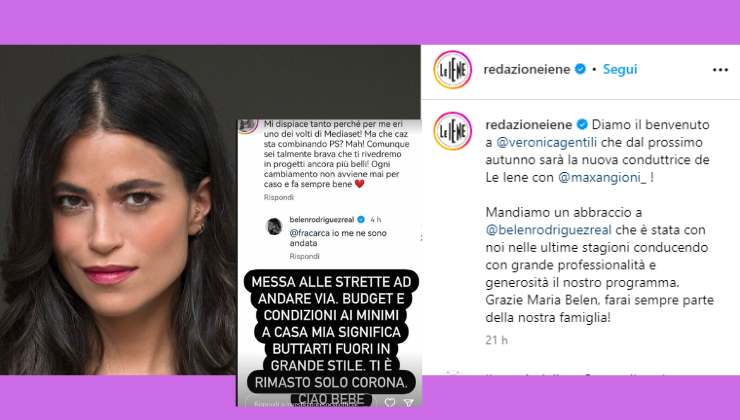 belen fuori iene reazione
