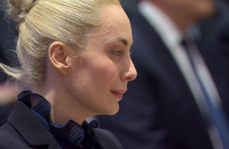 Marta Fascina al funerale di Berlusconi